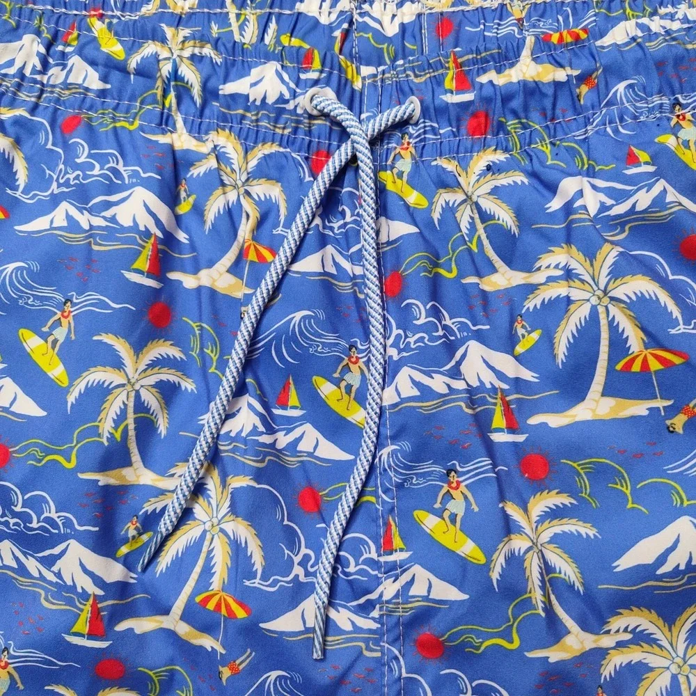 TAILORBYRD Men Size‎ Medium Blue Hawaiian Surfer Brief Lined 7